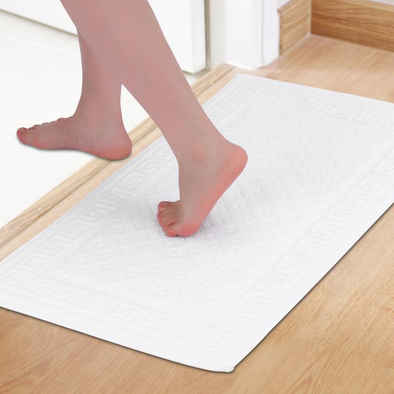 Cotton Bath Mat, Soft Bathroom Rug Absorbent Floor Towel Mats for Hotel Spa Bathtub
