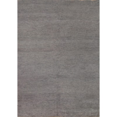 Gray Gabbeh Modern Area Rug Hand-Knotted Wool Carpet - 4'11" x 6'6"