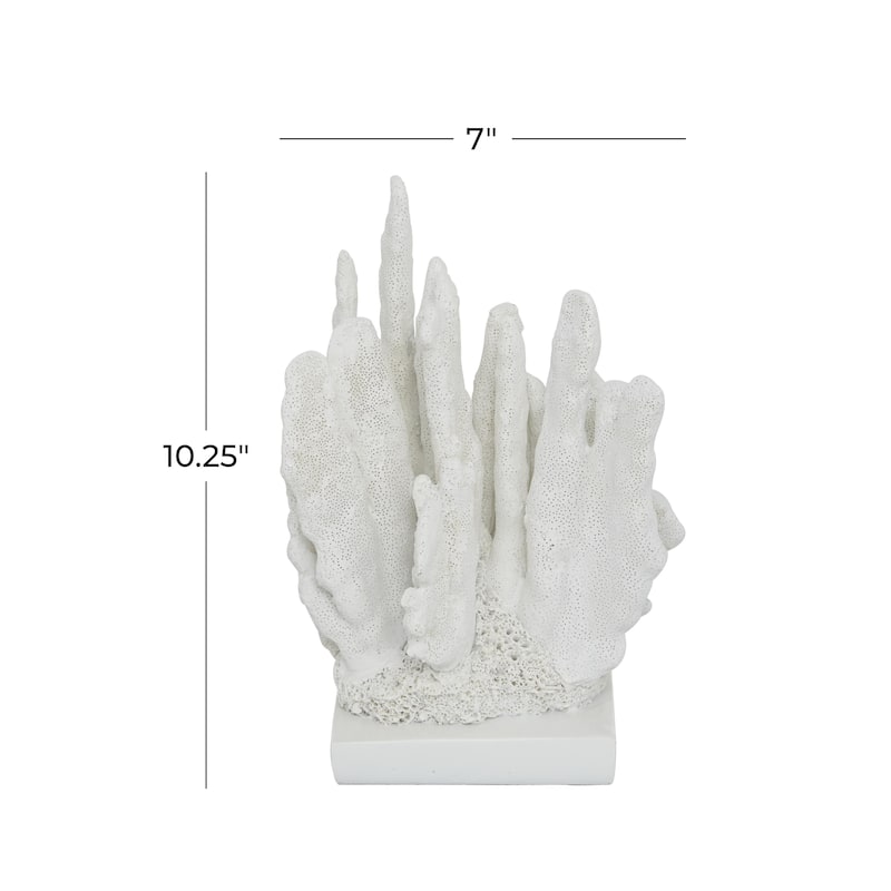 Blue or White Polystone Coral Decorative Sculpture