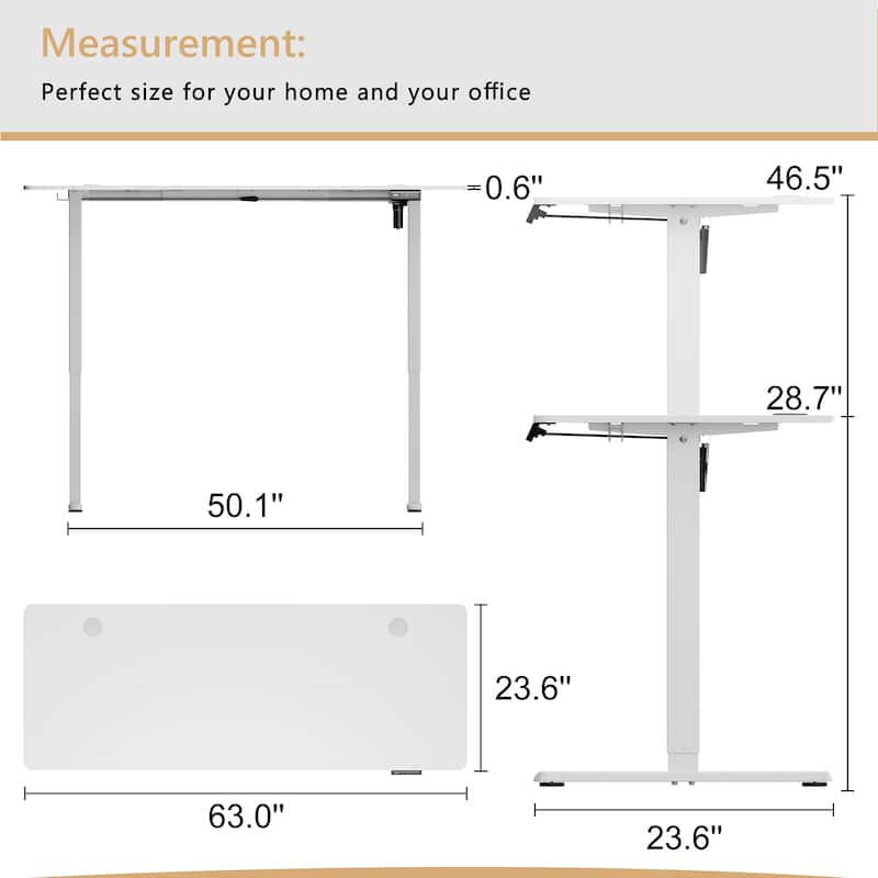 Futzca Height Adjustable Electric Standing Desk, Computer Office Desk