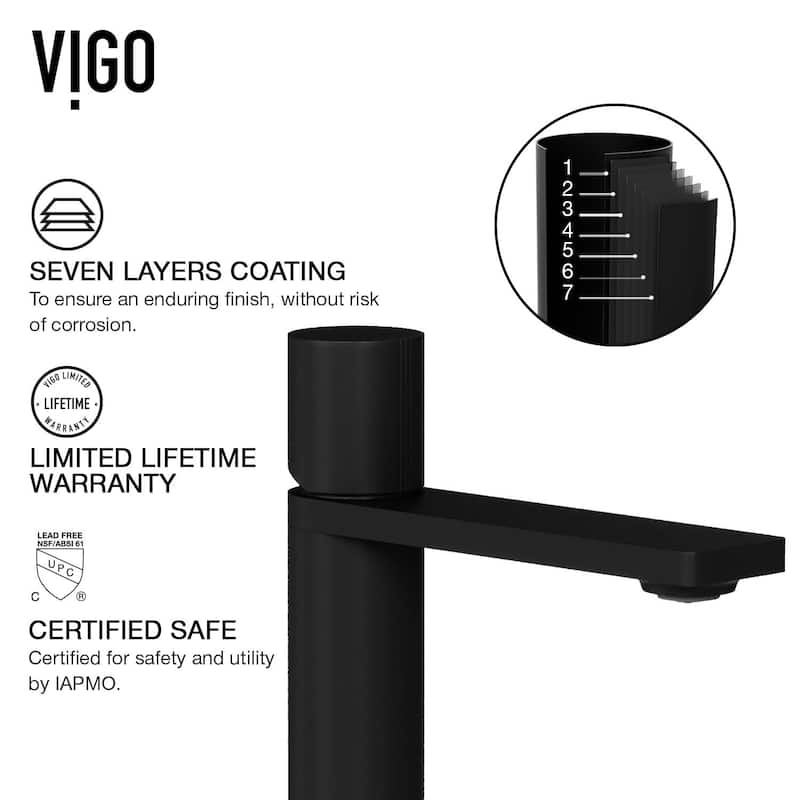 VIGO Halsey 8" H Single Handle Single Hole Bathroom Faucet