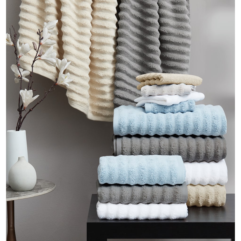 Borghese Roma Ribbed Zero Twist 6 Piece Towel Set