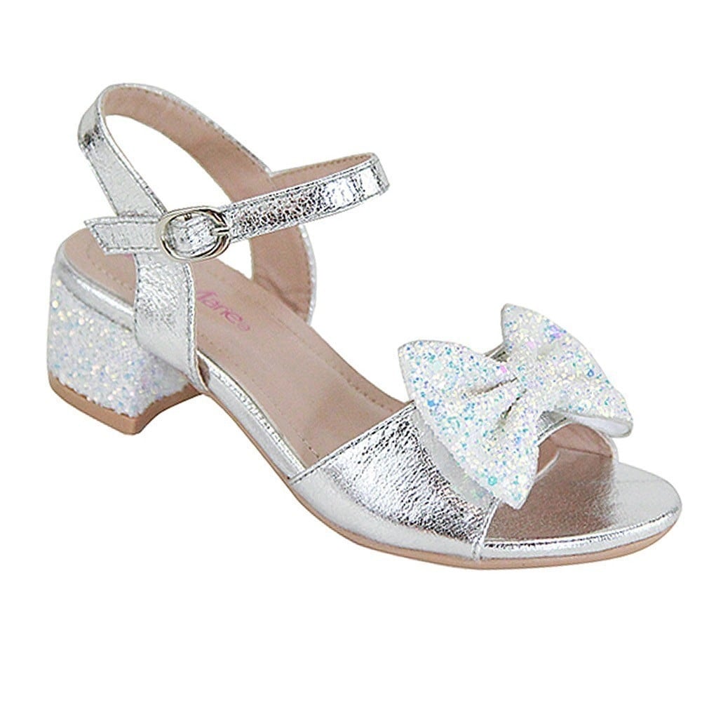 silver block low heel sandals