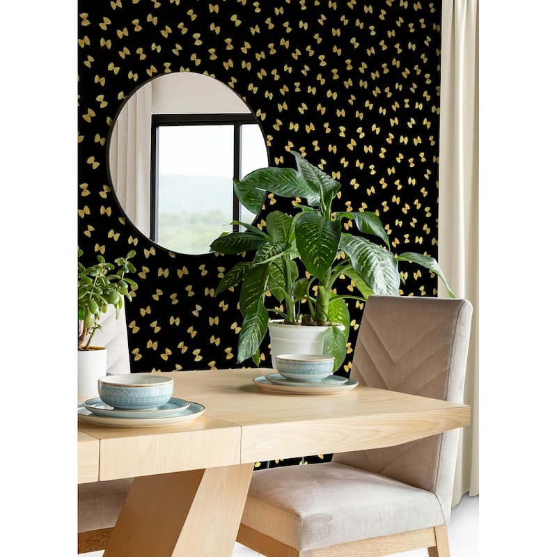 Rachel Antonoff Black Pasta Peel Stick Wallpaper