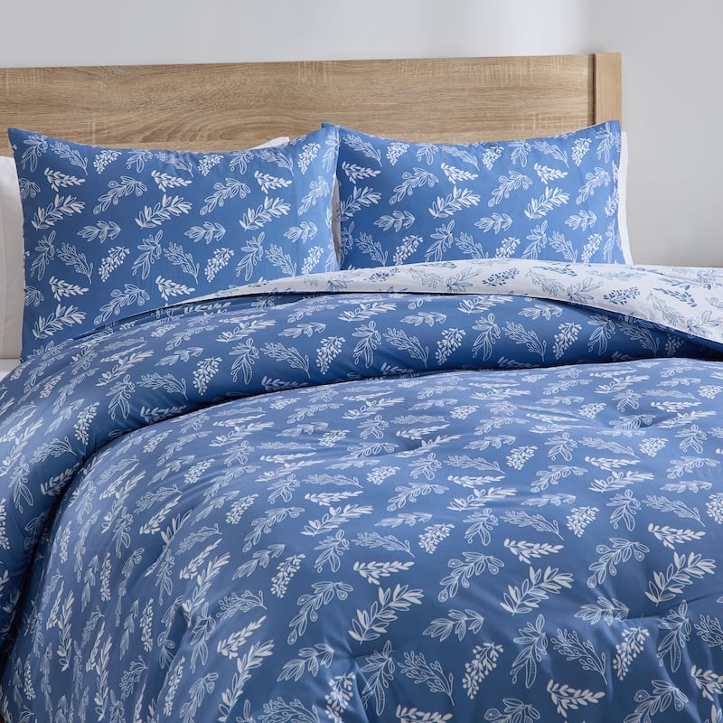 Empyrean 3PC Reversible Botanical Printed Comforter Bedding Set