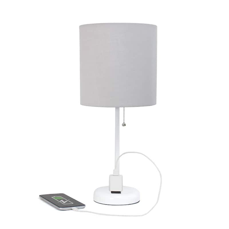 Simple Designs 9.5" Desk Lamp with Charging Outlet and LED Bulb Included - 19.50