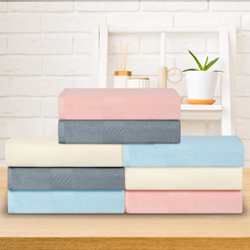 2 Pack Textured Comfort Bath Towels, Absorbent and Quick Dry, Large Plush Towels for Bathroom 28" x 56"