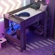 preview thumbnail 3 of 24, Wood Twin/Full Size Gaming Loft Bed with Bulit-in Desk and Multi-storage Shelves, Kids Loft Bedframe with LED & Charging Station