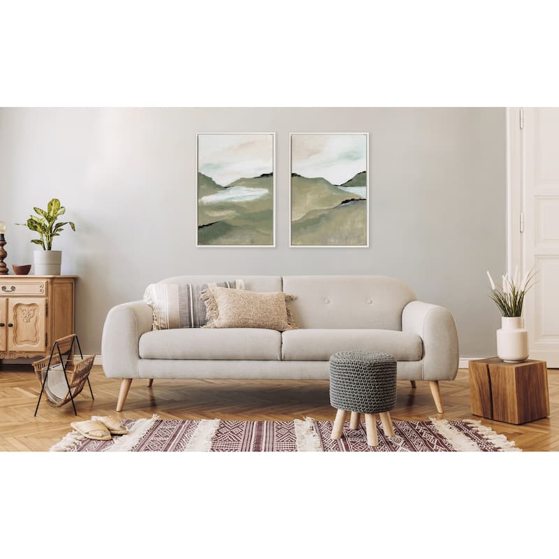 Sylvie Beaded Emerald Alps Framed Canvas Art Set by Nikita Jariwala
