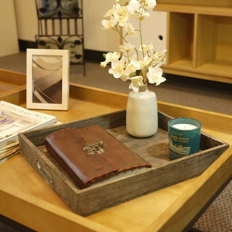 Set of 2 decorative wooden serving tray - 8'6" x 13' - 8'6" x 13'