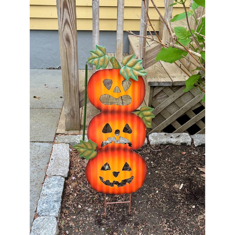 28" Metal Halloween Pumpkin Stake