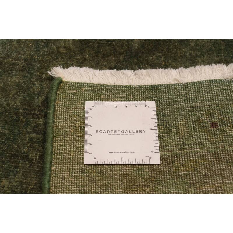 ECARPETGALLERY Hand-knotted Vibrance Dark Green Wool Rug - 5'11 x 8'7