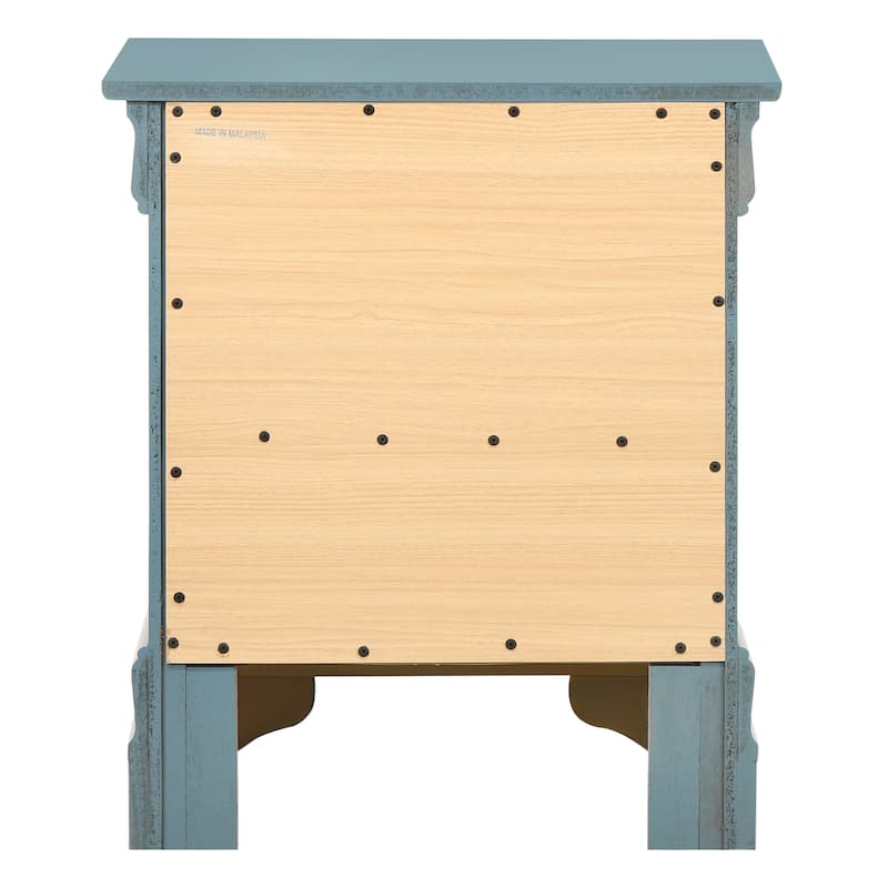 Traditional 21-in Metal Handholder 2-Drawer Wood Nightstand