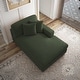 preview thumbnail 52 of 190, Modern Modular Sectional Sofa Corduroy Chaise Lounges Right Facing - Green Chaise