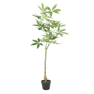 Leso Artificial Macrocarpa Plant, Hand Shaped Green Leaves 47 Inch