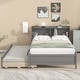 preview thumbnail 1 of 21, Full Bed with Twin Trundle, Drawers & Headboard Bookcase - Compact Design Grey