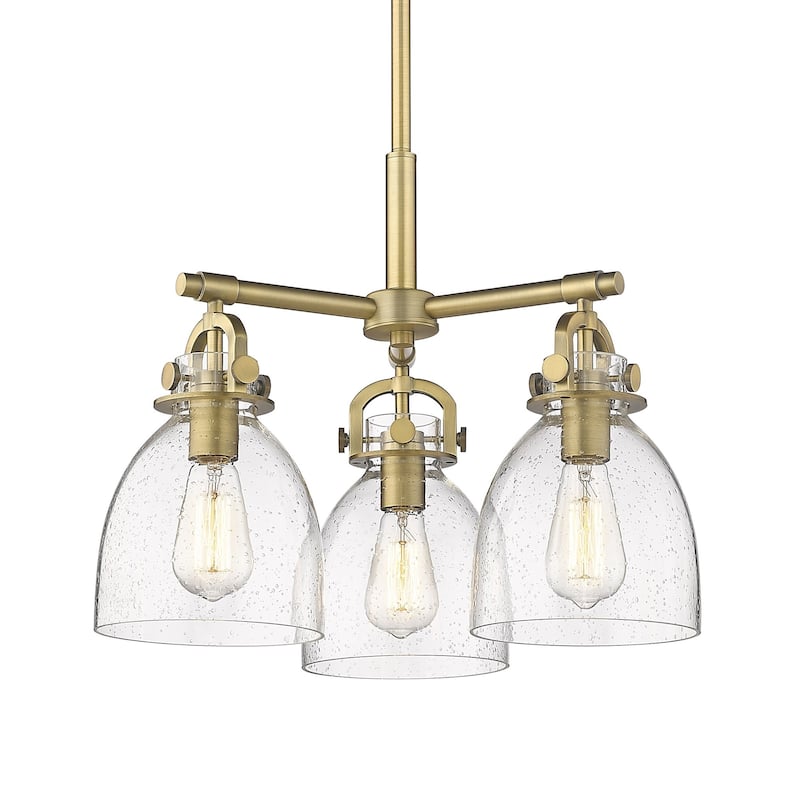 Innovations Lighting 410-3CR-16-20 Newton Bell Pendant Newton Bell 3 - Brushed Brass / Seedy