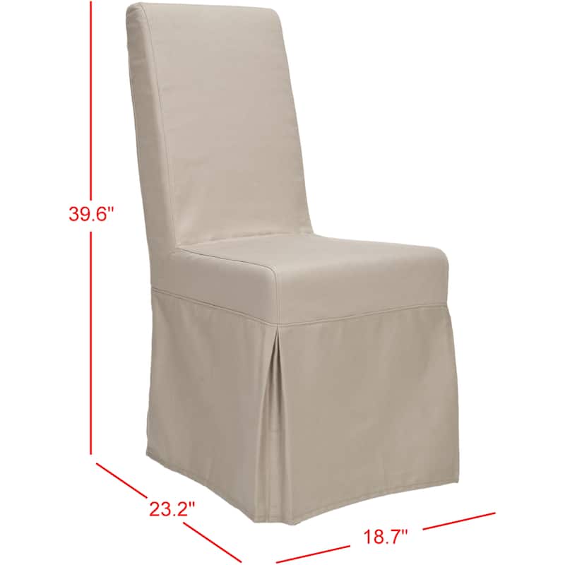 SAFAVIEH Tarah Parsons Taupe Slipcover Dining Chair (Set of 2) - 18.7" x 23.2" x 39.5" - 19Wx23Dx40H