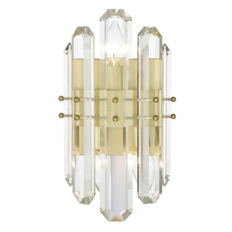 Bolton 3 Light Aged Brass Wall Mount - 7.5'' W x 13.5'' H x 5'' D - 7.5'' W x 13.5'' H x 5'' D