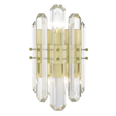 Bolton 3 Light Aged Brass Wall Mount - 7.5'' W x 13.5'' H x 5'' D