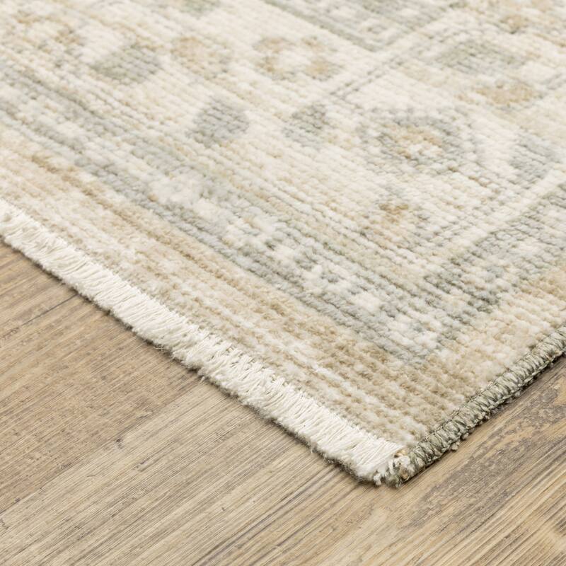 Style Haven Lucia Vintage Center Medallion Pale Blue/Taupe Area Rug