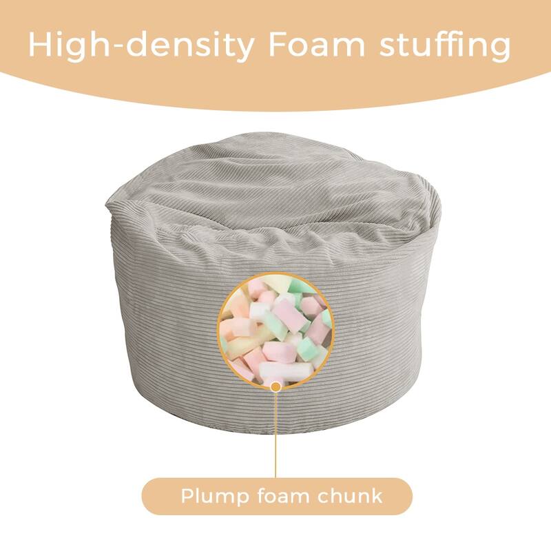 Giant Bean Bag, Corduroy Convertible Beanbag Folds from Lazy Chair to Floor Mattress Bed