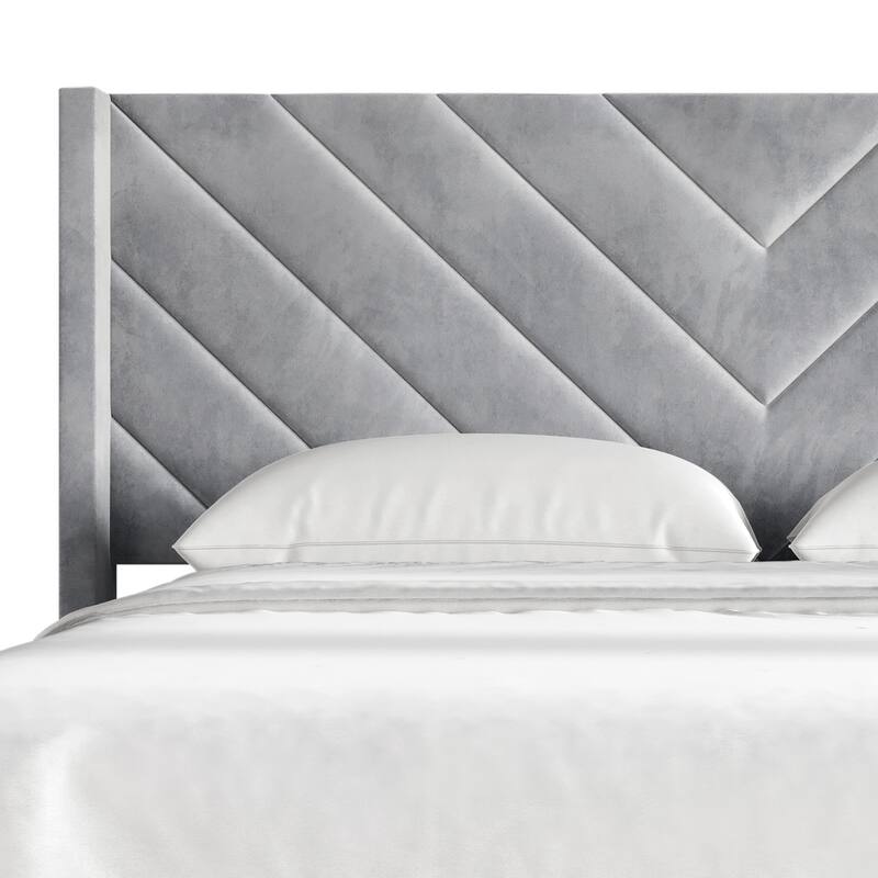 CraftPorch Shabby Chic Velvet Upholstered Bed