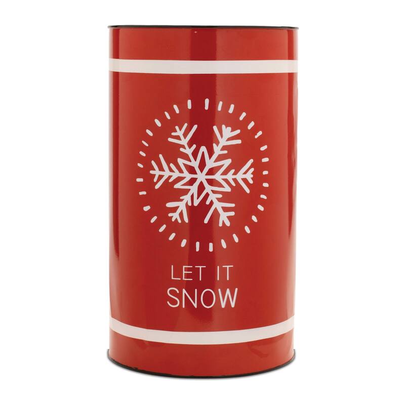 Tall Cylindrical Christmas Planter - 14" - Set of 2