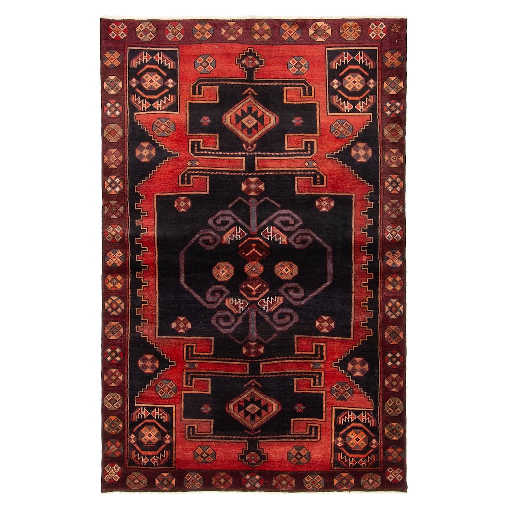 ECARPETGALLERY Hand-knotted Konya Anatolian Dark Navy Wool Rug - 4'6 x 6'11