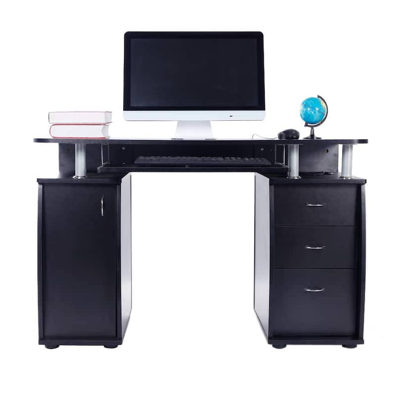 Porch & Den Shadywood Black 1-door 3-drawer Computer Desk - Black