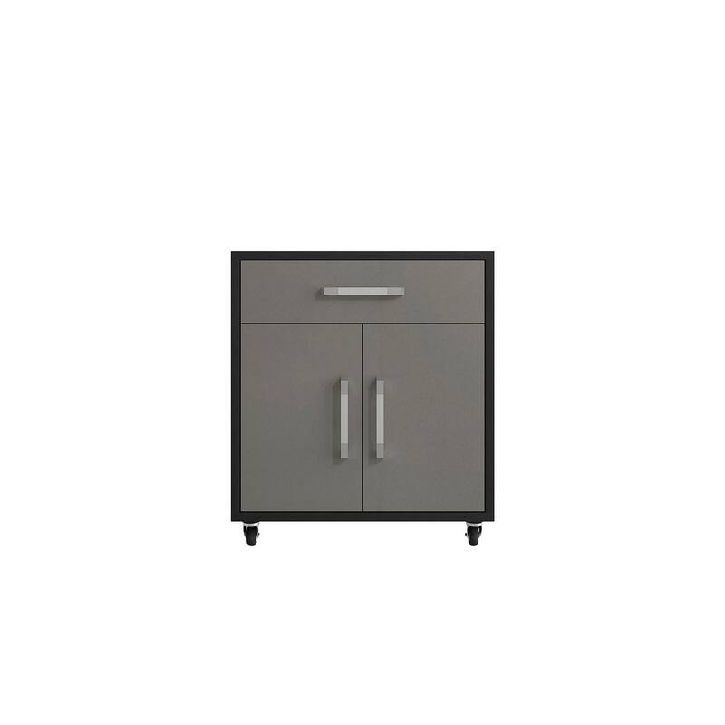 Manhattan Comfort Eiffel 28.35" Mobile Garage Storage Cabinet with 1 Drawer