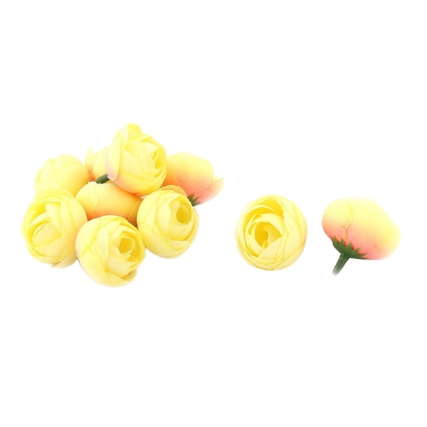 Bride Wedding Fabric Artificial Flower Buds Heads DIY Garland Decor Light Yellow 10pcs
