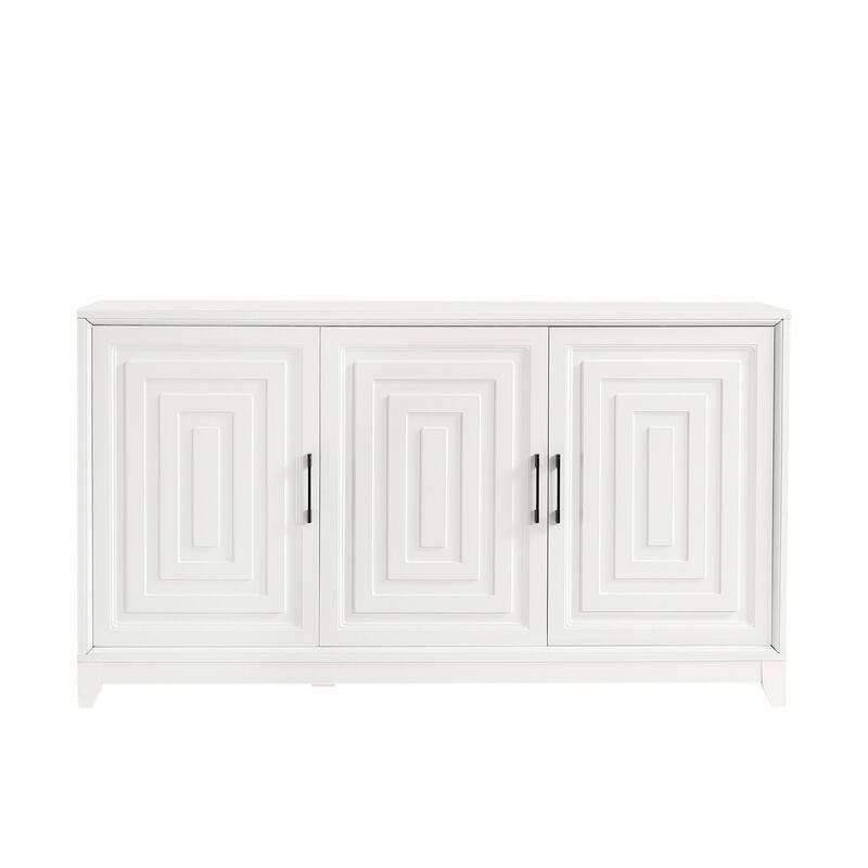Modern TV Stand For 65-Inch TVs – Stylish Entertainment Center With Two Storage Compartments And Solid Wood Legs