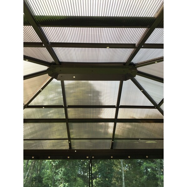 Outsunny 12' x 10' Outdoor Steel Plastic Hardtop Canopy Gazebo - Overstock  - 17990811