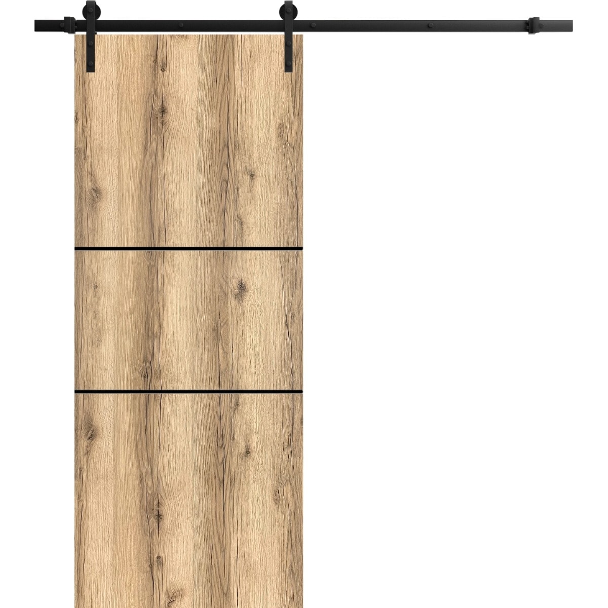 SartoDoors Planum 0014 | Bedroom Door Barn Door | Solid Wood | Hardware Set | 36x80, Oak Bathroom Door Pantry Door Closet Door