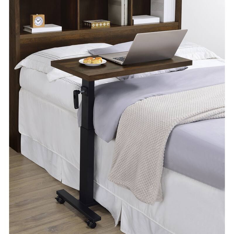 Height Adjustable Mobile Bedroom C-Table with Metal Base