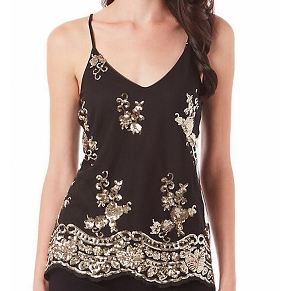 black and gold cami top