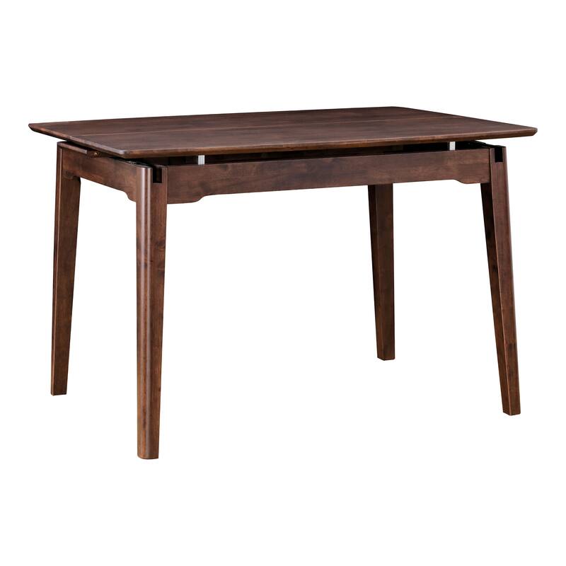 Furniture of America Abigail III Mid-Century Modern 5-Piece Walnut 53-inch 1-Leaf Extendable Counter Height Dining Set