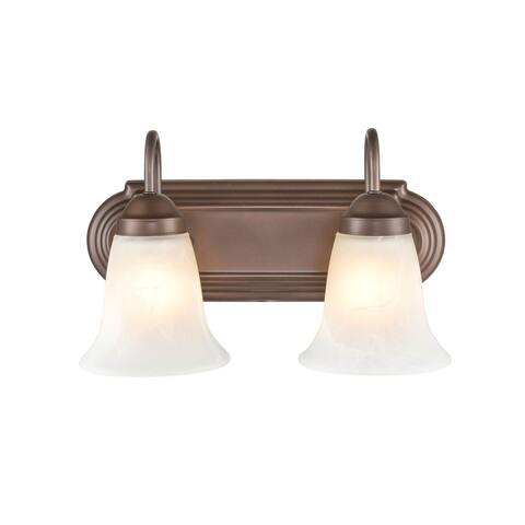 Millennium Lighting Metal 2 Light Vanity Fixture in Multiple Finishes with Frosted Glass Shades