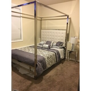 Poster Bed Canopy solivita queen-size canopy chrome metal poster bedinspire q Poster Bed Canopy solivita queen-size canopy chrome metal poster bedinspire q