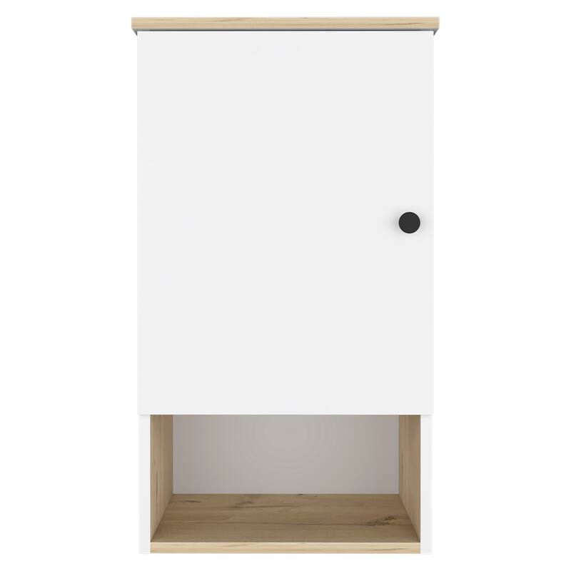 Medicine Cabinet with Soft Close, Single Door, Two Internal Shelves, Light Gray Finish - Easy Assembly