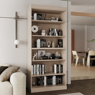 100% Solid Wood 6-Shelf Bookcase with Optional Doors by Palace Imports