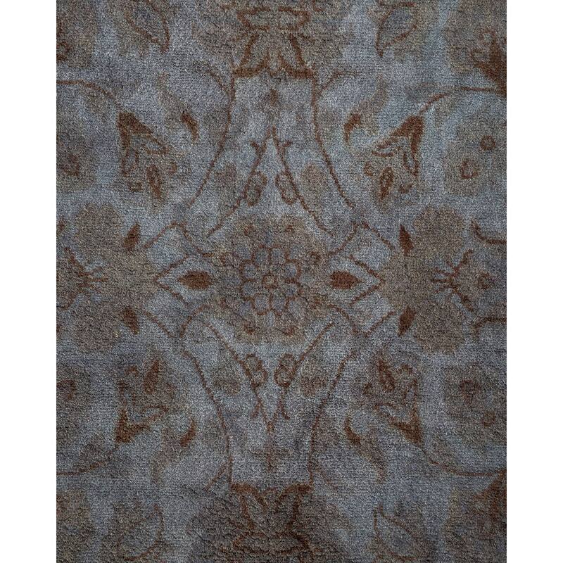 Overton Hand Knotted Wool Vintage Inspired Modern Contemporary Overdyed Gray Area Rug - 4' 2" x 6' 5"