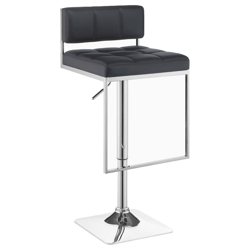Adjustable Barstool with Backrest, Modern Kitchen Counter Stools with Chrome Finish and Contemporary Swivel Design