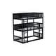 preview thumbnail 23 of 37, Twin Size Triple Bunk Bed with Ladders, Wood Detachable Bunk Bed with Guardrails