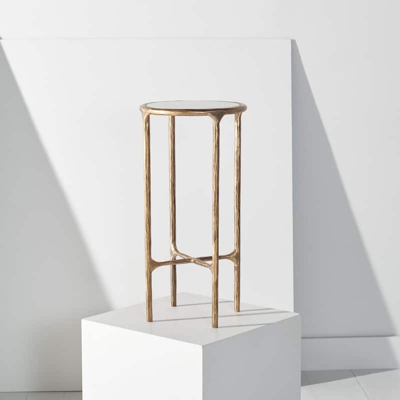 SAFAVIEH Couture Wubke Forged Metal Tall Round End Table, Fully Assembled - 12"W x 12"D x 24"H