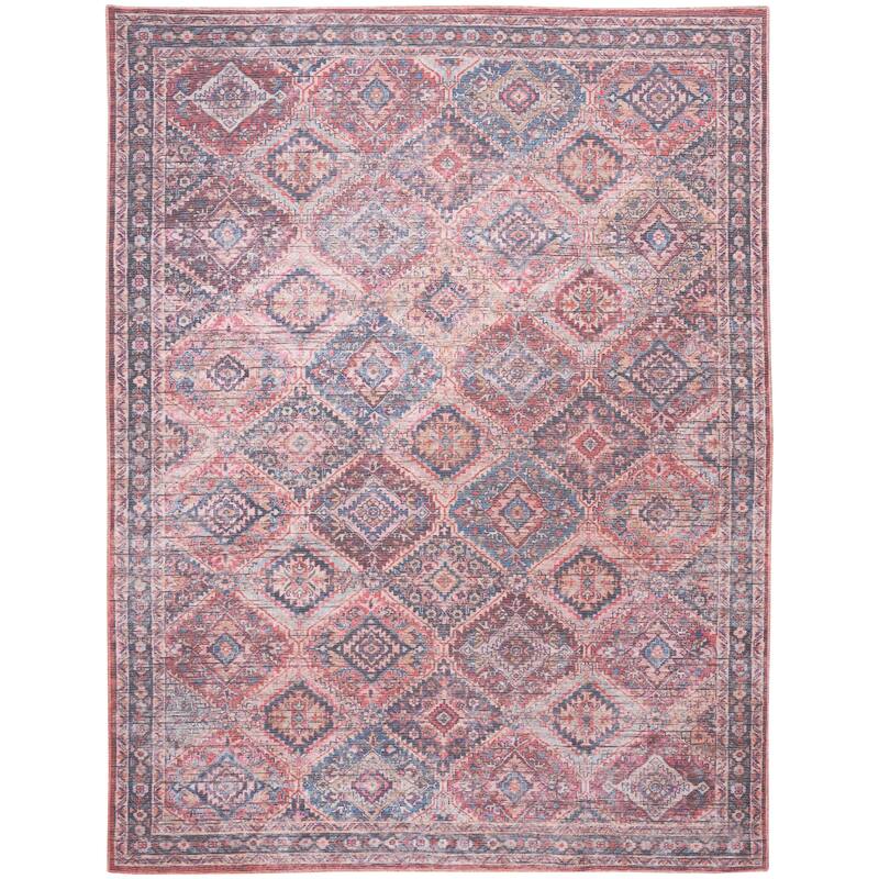 New Concept Washables Machine Washable Flatwoven Boho Medallion Area Rug