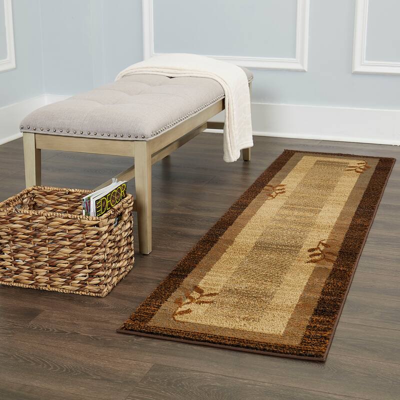 Home Dynamix Royalty Clover Contemporary Geometric Area Rug - 1'9"x7'2" - Brown/Blue - Rectangle