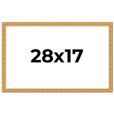 28x17 Frame Gold Real Wood Picture Frame Width 1 inches | Interior