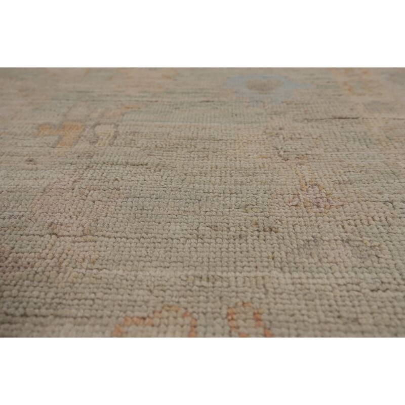 Turkish Oushak Vegetable Dye Area Rug Handmade Wool Carpet - 5'0"x 6'10"